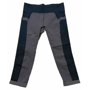 Under Armour HeatGear Leggings Womens Medium Grey Black Colorblock Compression